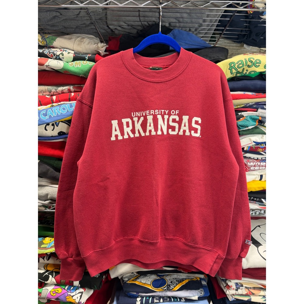 MV Sport University of Arkansas Crewneck Sweatshirt Red Mens Large Razorbacks